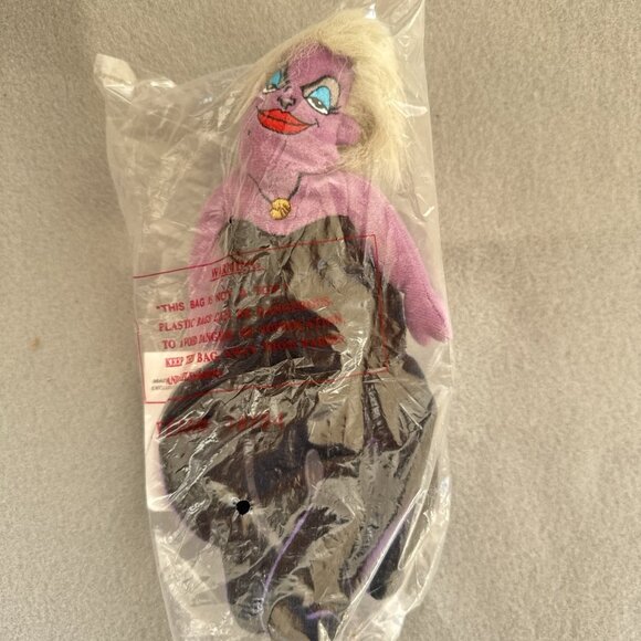 The Little Mermaid Ursula Disney Store Bean Bag 5.5" Plush Stuffed Toy - Picture 2 of 4